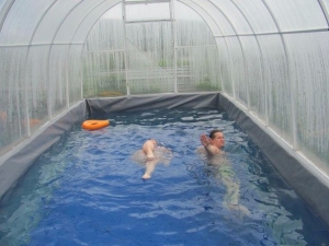 басейн при вилата в оранжерията